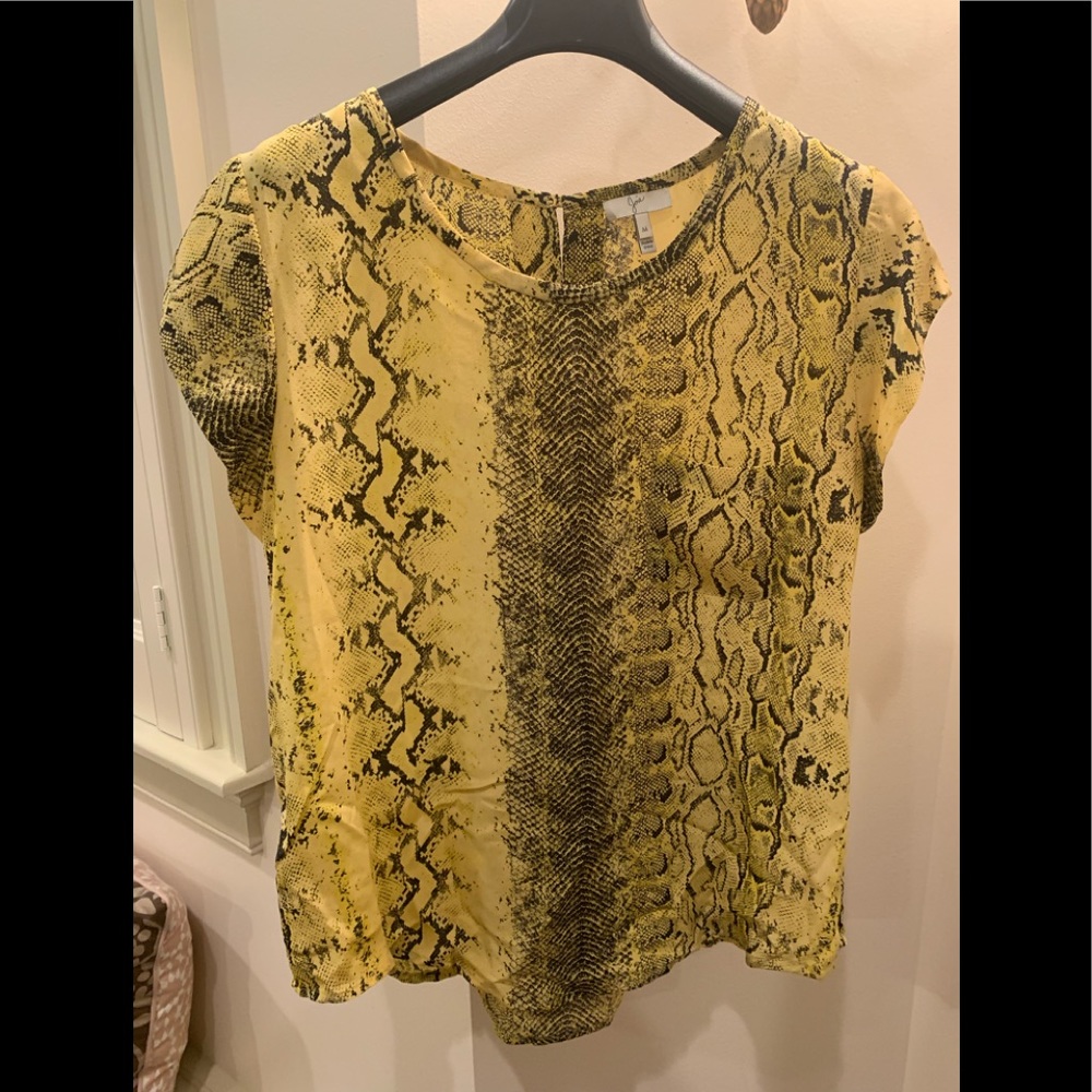 Joie Yellow Snakeskin Blouse Size M